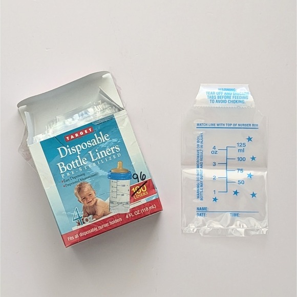 Target Other - Vintage Target 96 Count Disposable Sterilized Baby Bottle Liners 4oz USA 1996